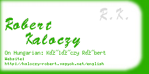 robert kaloczy business card